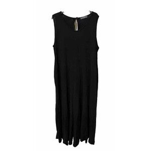 Grey Violet Made in Italy Black Jumper Wide Leg Sleeveless Womens Sz L Lagenlook